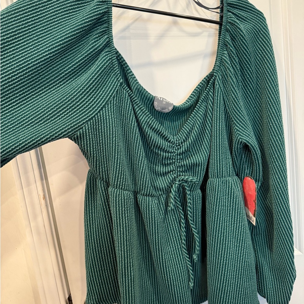 ARULA Green Striped Blouse -  NWT ‼️